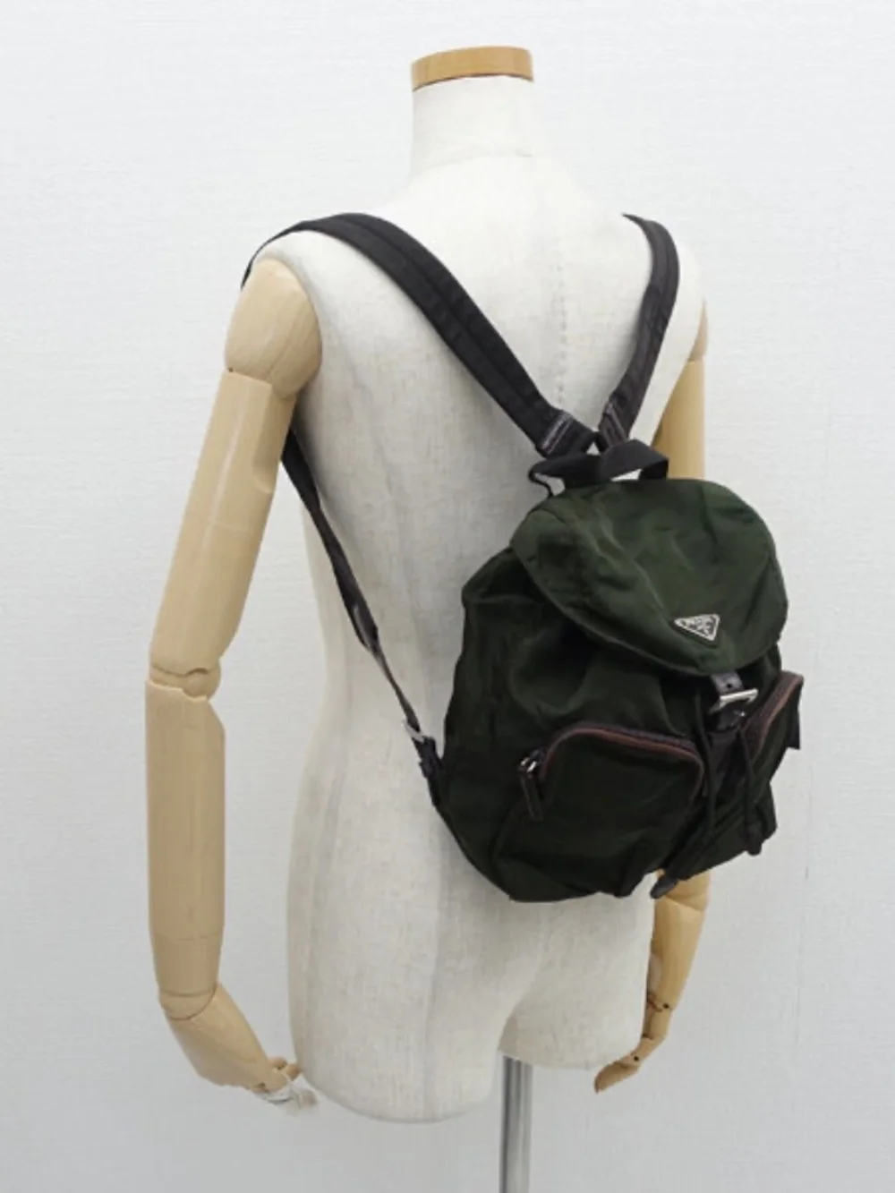 Vintage Prada Tessuto Nylon Backpack – Dark Green/Khaki